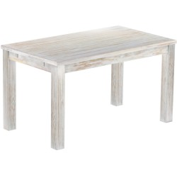 Esstisch 140x80 Rio Classico Shabby Brasil massiver Pinien Holztisch - vorgerichtet für Ansteckplatten - Tisch ausziehbar
