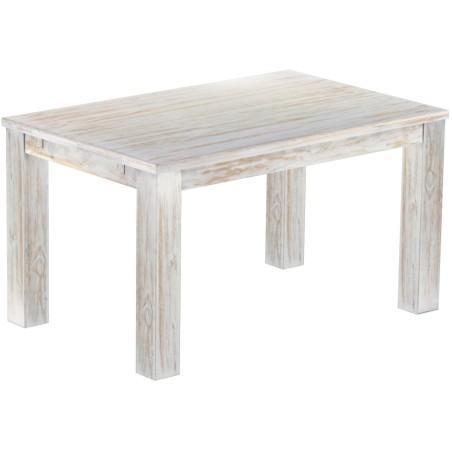 Esstisch 140x90 Rio Classico Shabby Brasil massiver Pinien Holztisch - vorgerichtet für Ansteckplatten - Tisch ausziehbar