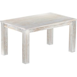 Esstisch 150x90 Rio Classico Shabby Brasil massiver Pinien Holztisch - vorgerichtet für Ansteckplatten - Tisch ausziehbar