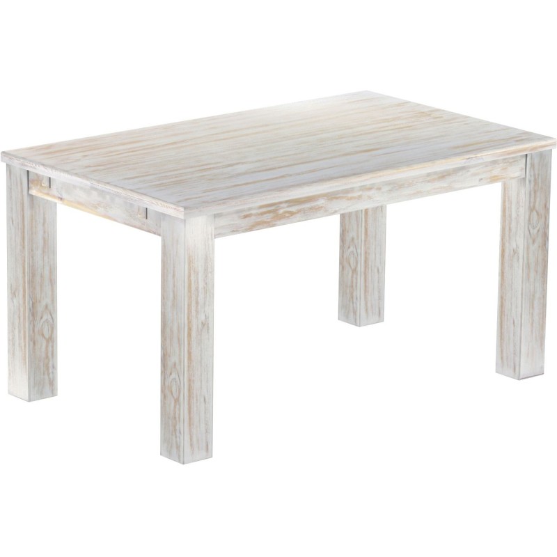 Esstisch 150x90 Rio Classico Shabby Brasil massiver Pinien Holztisch - vorgerichtet für Ansteckplatten - Tisch ausziehbar