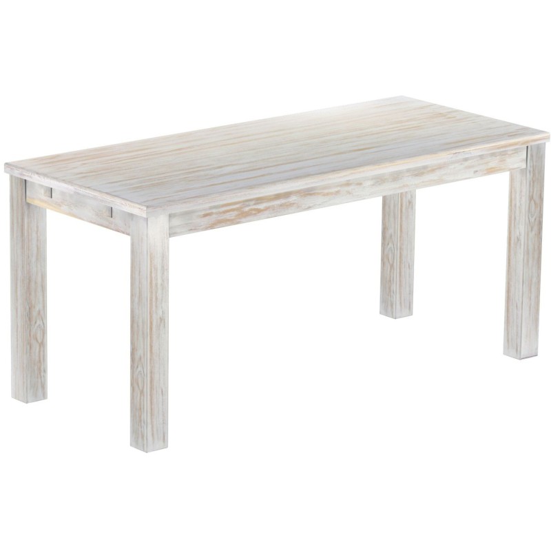 Esstisch 170x73 Rio Classico Shabby Brasil massiver Pinien Holztisch - vorgerichtet für Ansteckplatten - Tisch ausziehbar