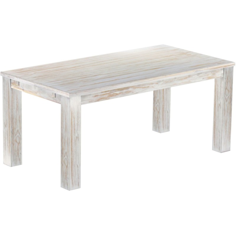 Esstisch 180x90 Rio Classico Shabby Brasil massiver Pinien Holztisch - vorgerichtet für Ansteckplatten - Tisch ausziehbar