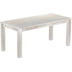 Esstisch 180x80 Rio Classico Shabby Brasil massiver Pinien Holztisch - vorgerichtet für Ansteckplatten - Tisch ausziehbar