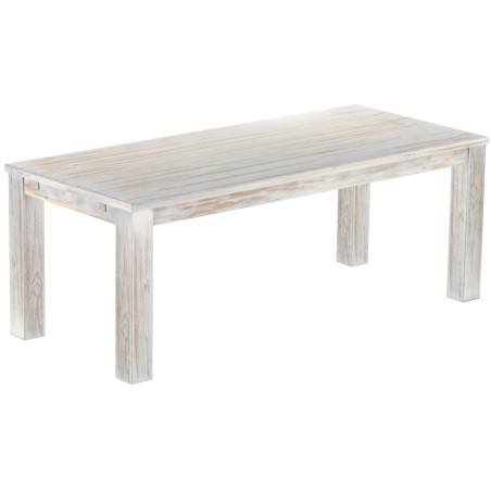 Esstisch 208x90 Rio Classico Shabby Brasil massiver Pinien Holztisch - vorgerichtet für Ansteckplatten - Tisch ausziehbar