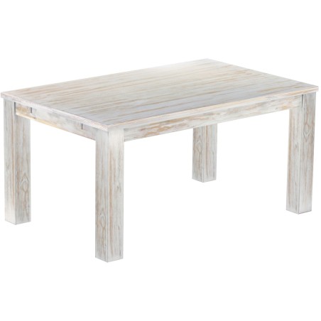 Esstisch 160x100 Rio Classico Shabby Brasil massiver Pinien Holztisch - vorgerichtet für Ansteckplatten - Tisch ausziehbar