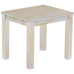 Esstisch 90x73 Rio Classico Shabby Honig massiver Pinien Holztisch - vorgerichtet für Ansteckplatten - Tisch ausziehbar