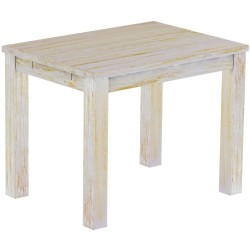 Esstisch 100x73 Rio Classico Shabby Honig massiver Pinien Holztisch - vorgerichtet für Ansteckplatten - Tisch ausziehbar