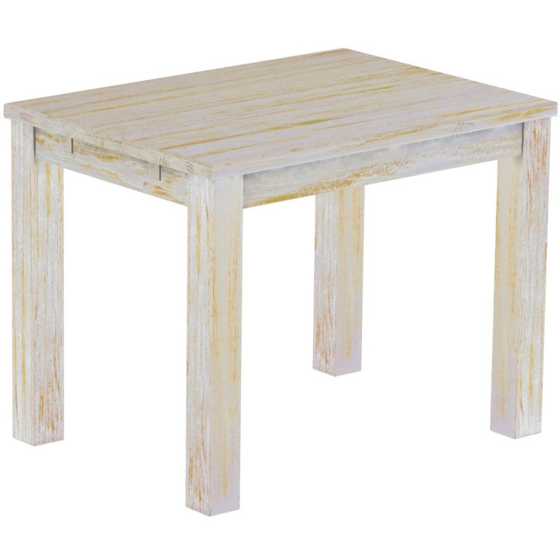 Esstisch 100x73 Rio Classico Shabby Honig massiver Pinien Holztisch - vorgerichtet für Ansteckplatten - Tisch ausziehbar