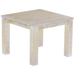 Esstisch 100x100 Rio Classico Shabby Honig massiver Pinien Holztisch - vorgerichtet für Ansteckplatten - Tisch ausziehbar