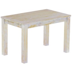 Esstisch 120x73 Rio Classico Shabby Honig massiver Pinien Holztisch - vorgerichtet für Ansteckplatten - Tisch ausziehbar