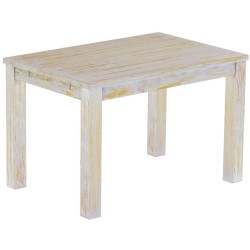 Esstisch 120x80 Rio Classico Shabby Honig massiver Pinien Holztisch - vorgerichtet für Ansteckplatten - Tisch ausziehbar