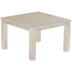 Esstisch 120x120 Rio Classico Shabby Honig massiver Pinien Holztisch - vorgerichtet für Ansteckplatten - Tisch ausziehbar
