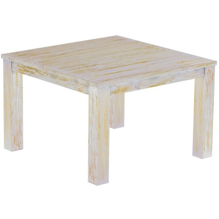 Esstisch 120x120 Rio Classico Shabby Honig massiver Pinien Holztisch - vorgerichtet für Ansteckplatten - Tisch ausziehbar