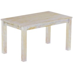 Esstisch 140x80 Rio Classico Shabby Honig massiver Pinien Holztisch - vorgerichtet für Ansteckplatten - Tisch ausziehbar