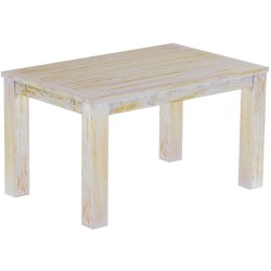 Esstisch 140x90 Rio Classico Shabby Honig massiver Pinien Holztisch - vorgerichtet für Ansteckplatten - Tisch ausziehbar