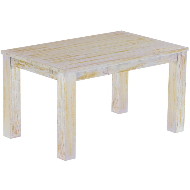 Esstisch 140x90 Rio Classico Shabby Honig massiver Pinien Holztisch - vorgerichtet für Ansteckplatten - Tisch ausziehbar