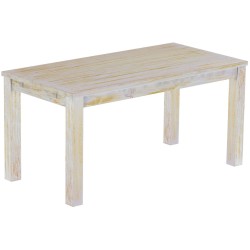 Esstisch 160x80 Rio Classico Shabby Honig massiver Pinien Holztisch - vorgerichtet für Ansteckplatten - Tisch ausziehbar