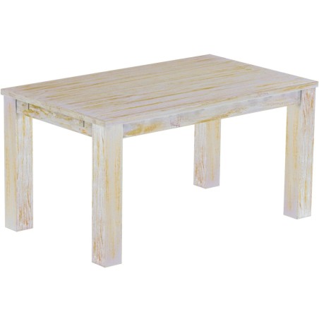 Esstisch 150x90 Rio Classico Shabby Honig massiver Pinien Holztisch - vorgerichtet für Ansteckplatten - Tisch ausziehbar
