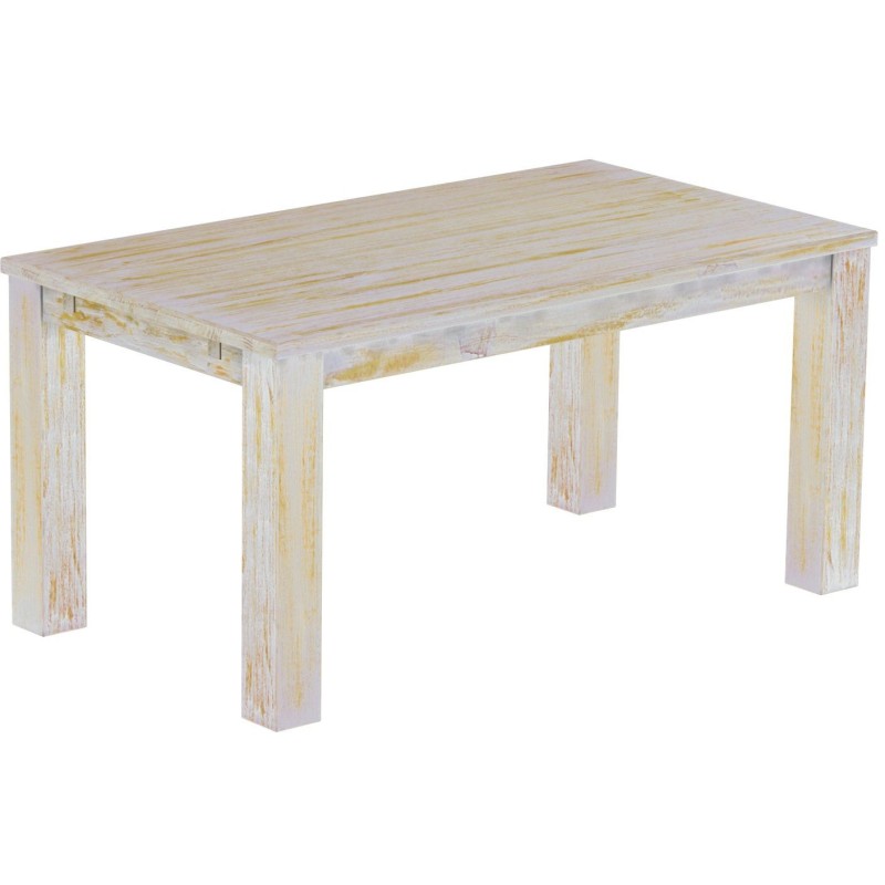 Esstisch 160x90 Rio Classico Shabby Honig massiver Pinien Holztisch - vorgerichtet für Ansteckplatten - Tisch ausziehbar