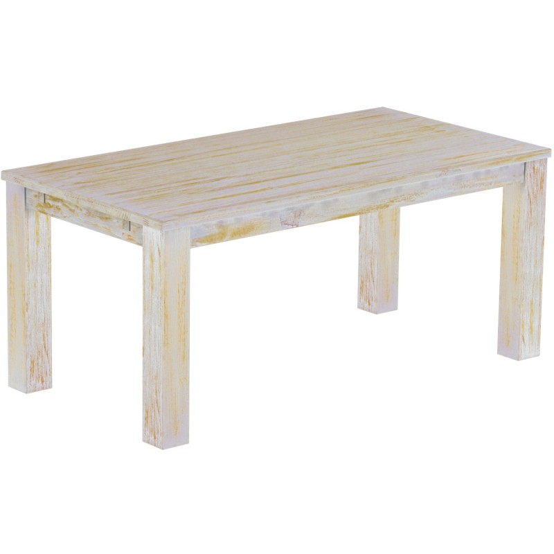Esstisch 180x90 Rio Classico Shabby Honig massiver Pinien Holztisch - vorgerichtet für Ansteckplatten - Tisch ausziehbar