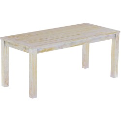 Esstisch 180x80 Rio Classico Shabby Honig massiver Pinien Holztisch - vorgerichtet für Ansteckplatten - Tisch ausziehbar