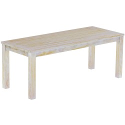 Esstisch 200x80 Rio Classico Shabby Honig massiver Pinien Holztisch - vorgerichtet für Ansteckplatten - Tisch ausziehbar