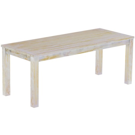 Esstisch 200x80 Rio Classico Shabby Honig massiver Pinien Holztisch - vorgerichtet für Ansteckplatten - Tisch ausziehbar