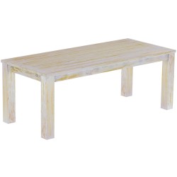 Esstisch 208x90 Rio Classico Shabby Honig massiver Pinien Holztisch - vorgerichtet für Ansteckplatten - Tisch ausziehbar