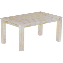 Esstisch 160x100 Rio Classico Shabby Honig massiver Pinien Holztisch - vorgerichtet für Ansteckplatten - Tisch ausziehbar