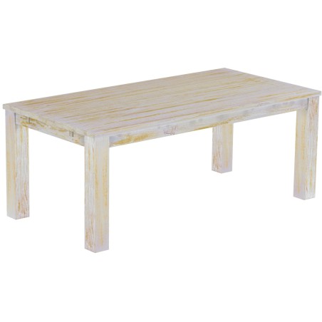 Esstisch 200x100 Rio Classico Shabby Honig massiver Pinien Holztisch - vorgerichtet für Ansteckplatten - Tisch ausziehbar