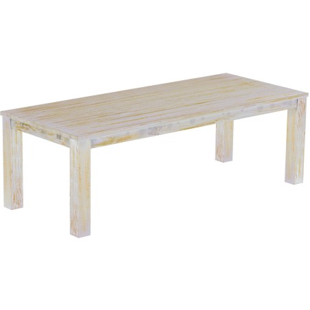 Esstisch 240x100 Rio Classico Shabby Honig massiver Pinien Holztisch - vorgerichtet für Ansteckplatten - Tisch ausziehbar