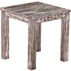 Esstisch 73x73 Rio Classico Shabby Antik Eiche massiver Pinien Holztisch - vorgerichtet für Ansteckplatten - Tisch ausziehbar