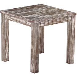 Esstisch 80x80 Rio Classico Shabby Antik Eiche massiver Pinien Holztisch - vorgerichtet für Ansteckplatten - Tisch ausziehbar
