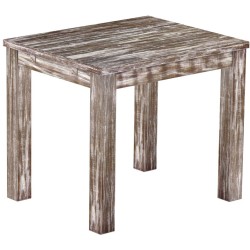 Esstisch 90x73 Rio Classico Shabby Antik Eiche massiver Pinien Holztisch - vorgerichtet für Ansteckplatten - Tisch ausziehbar