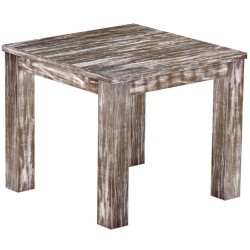 Esstisch 90x90 Rio Classico Shabby Antik Eiche massiver Pinien Holztisch - vorgerichtet für Ansteckplatten - Tisch ausziehbar