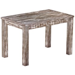 Esstisch 120x73 Rio Classico Shabby Antik Eiche massiver Pinien Holztisch - vorgerichtet für Ansteckplatten - Tisch ausziehbar