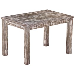 Esstisch 120x80 Rio Classico Shabby Antik Eiche massiver Pinien Holztisch - vorgerichtet für Ansteckplatten - Tisch ausziehbar