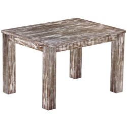 Esstisch 120x90 Rio Classico Shabby Antik Eiche massiver Pinien Holztisch - vorgerichtet für Ansteckplatten - Tisch ausziehbar