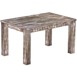Esstisch 140x90 Rio Classico Shabby Antik Eiche massiver Pinien Holztisch - vorgerichtet für Ansteckplatten - Tisch ausziehbar