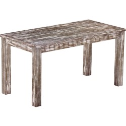 Esstisch 150x73 Rio Classico Shabby Antik Eiche massiver Pinien Holztisch - vorgerichtet für Ansteckplatten - Tisch ausziehbar