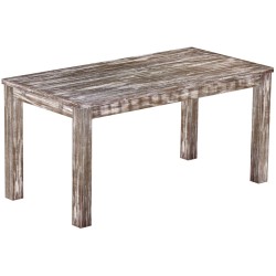 Esstisch 160x80 Rio Classico Shabby Antik Eiche massiver Pinien Holztisch - vorgerichtet für Ansteckplatten - Tisch ausziehbar