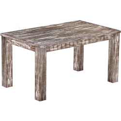 Esstisch 150x90 Rio Classico Shabby Antik Eiche massiver Pinien Holztisch - vorgerichtet für Ansteckplatten - Tisch ausziehbar
