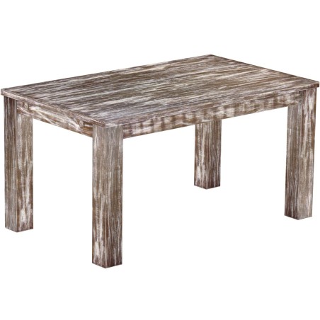 Esstisch 150x90 Rio Classico Shabby Antik Eiche massiver Pinien Holztisch - vorgerichtet für Ansteckplatten - Tisch ausziehbar