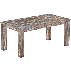 Esstisch 180x90 Rio Classico Shabby Antik Eiche massiver Pinien Holztisch - vorgerichtet für Ansteckplatten - Tisch ausziehbar
