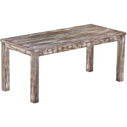 Esstisch 180x80 Rio Classico Shabby Antik Eiche massiver Pinien Holztisch - vorgerichtet für Ansteckplatten - Tisch ausziehbar