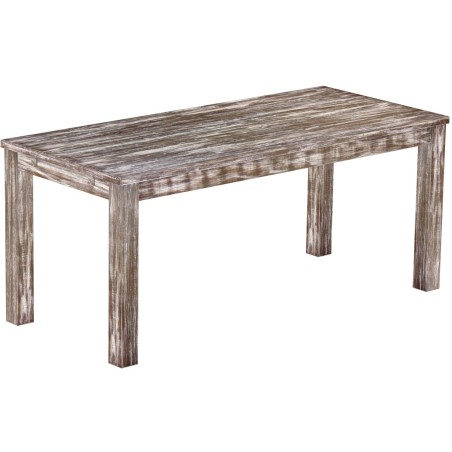 Esstisch 180x80 Rio Classico Shabby Antik Eiche massiver Pinien Holztisch - vorgerichtet für Ansteckplatten - Tisch ausziehbar