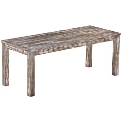 Esstisch 200x80 Rio Classico Shabby Antik Eiche massiver Pinien Holztisch - vorgerichtet für Ansteckplatten - Tisch ausziehbar