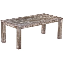 Esstisch 200x100 Rio Classico Shabby Antik Eiche massiver Pinien Holztisch - vorgerichtet für Ansteckplatten - Tisch ausziehbar