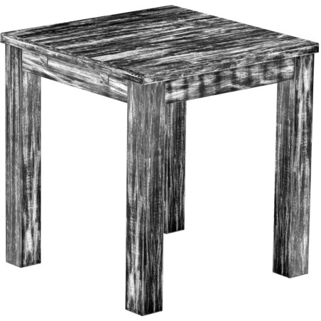 Esstisch 73x73 Rio Classico Shabby Antik Ebenholz massiver Pinien Holztisch - vorgerichtet für Ansteckplatten - Tisch ausziehbar