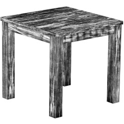 Esstisch 80x80 Rio Classico Shabby Antik Ebenholz massiver Pinien Holztisch - vorgerichtet für Ansteckplatten - Tisch ausziehbar